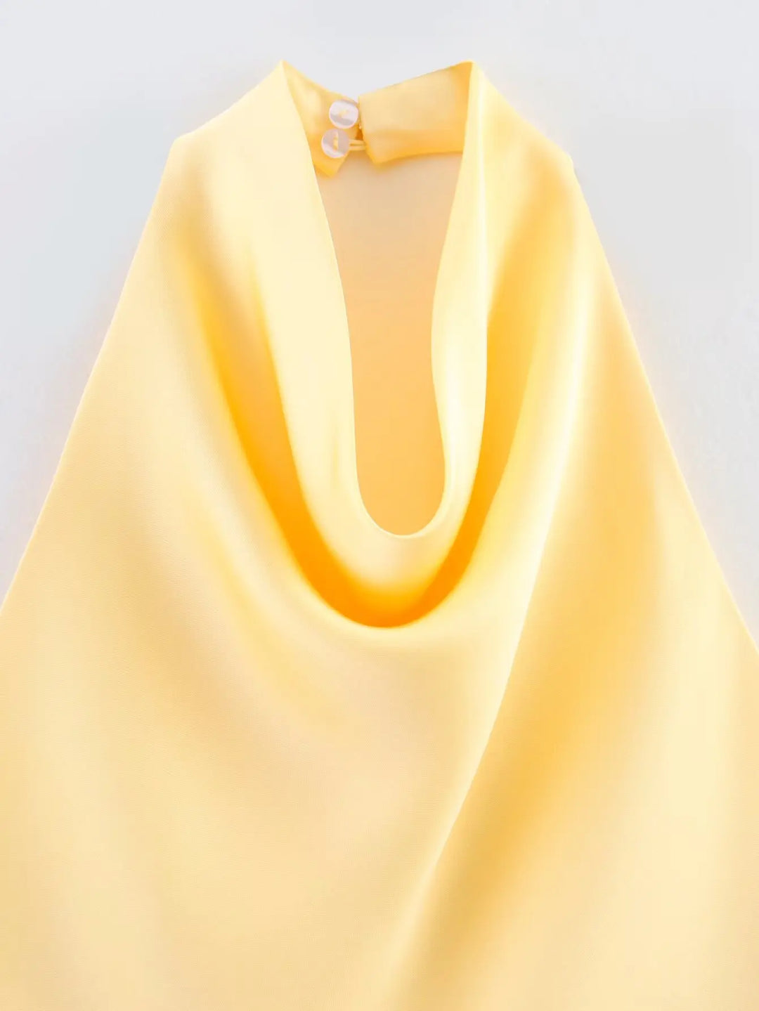 Women’s Sleeveless Halter Top with Cowl Neckline and Open Back
