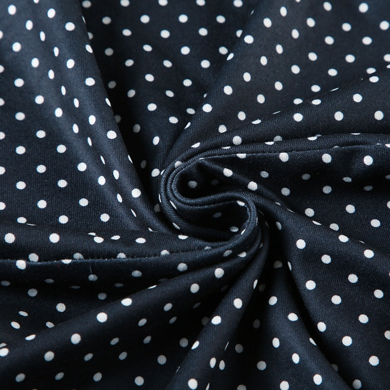 Women’s Sleeveless Mini Dress with Round Neck and Polka Dots