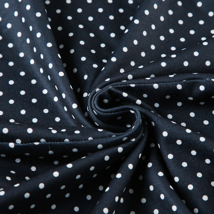 Women’s Sleeveless Mini Dress with Round Neck and Polka Dots