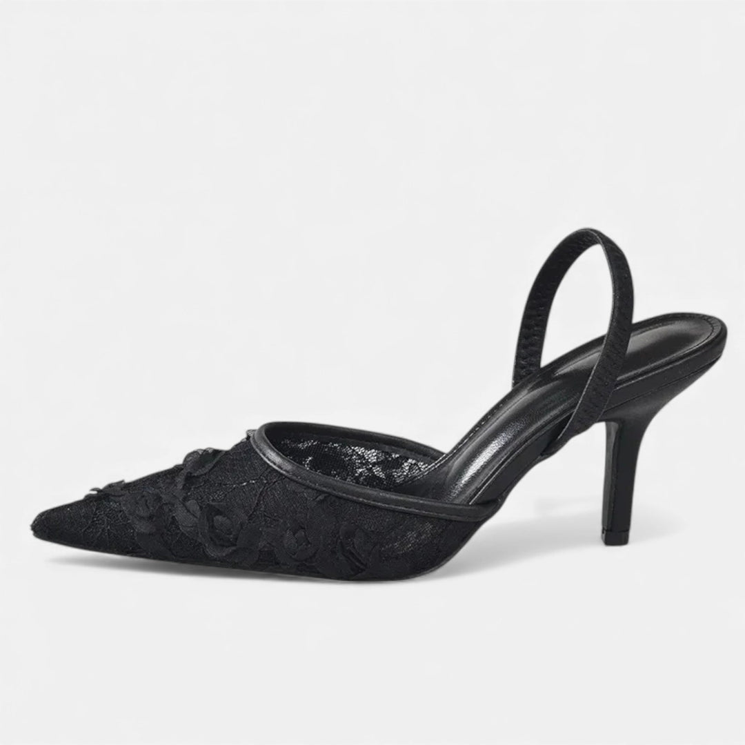 Women’s Slip On Heels with Pointed Toe and Straps