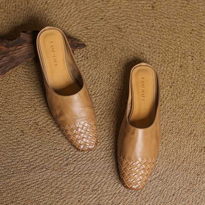 Women's Slip-On Mule Shoes with Square Toe and Low Heel