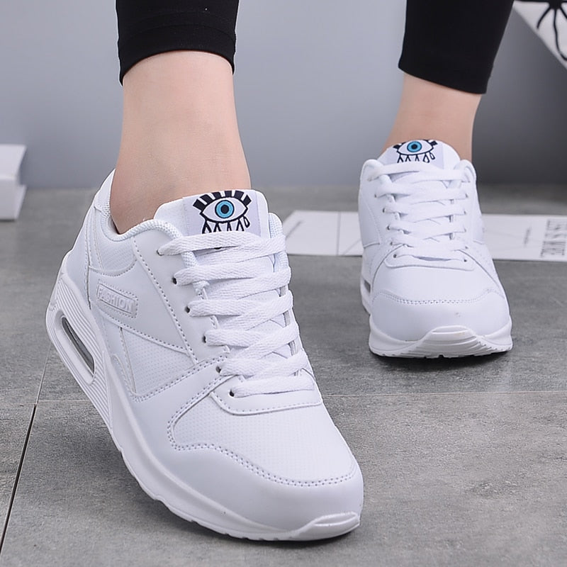 Women's Sneakers with Lace Up and Platform Sole