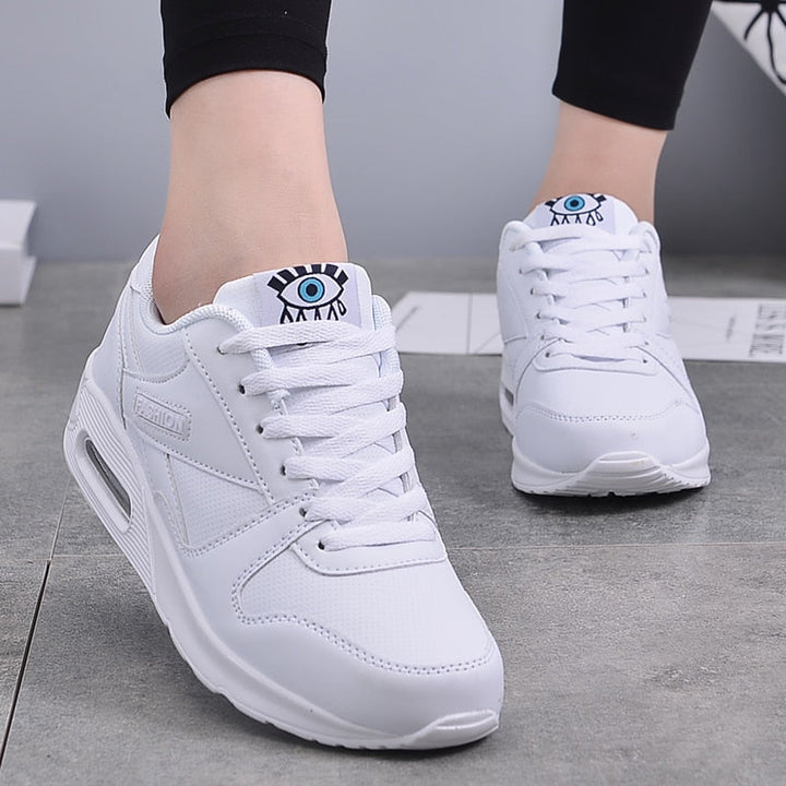 Women's Sneakers with Lace Up and Platform Sole