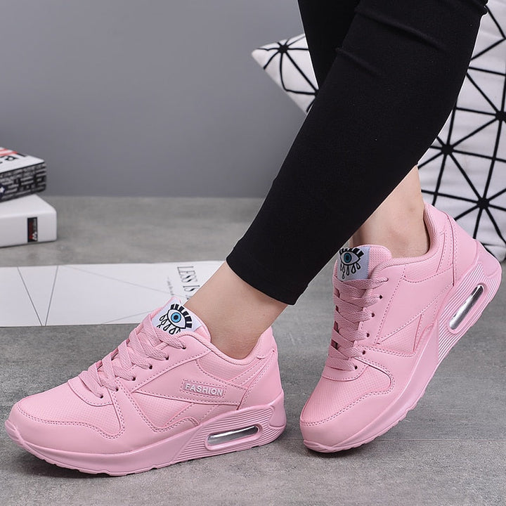 Women's Sneakers with Lace Up and Platform Sole