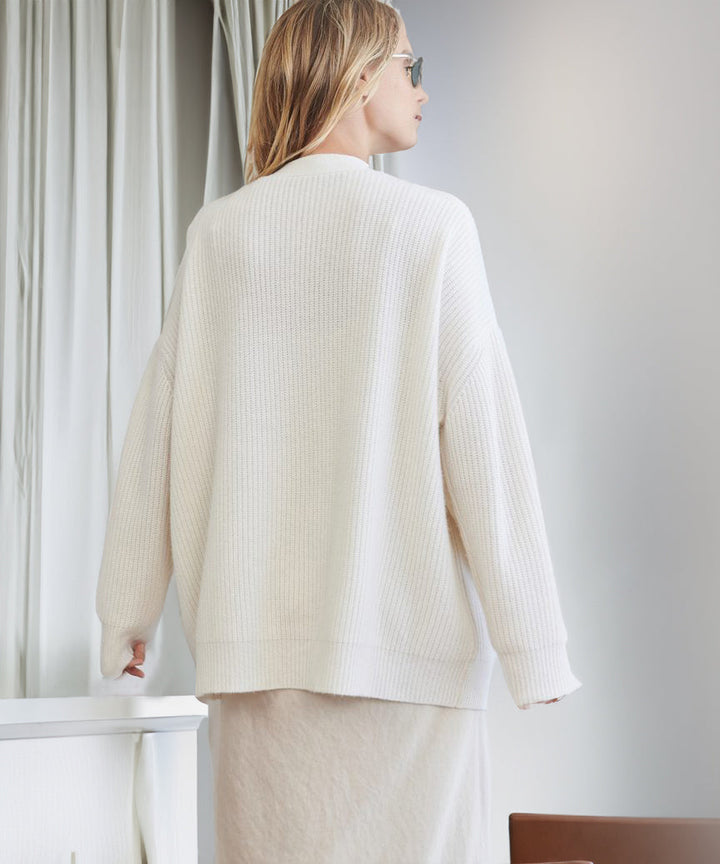 Women’s V Neck Cardigan with Long Sleeves and Button Front