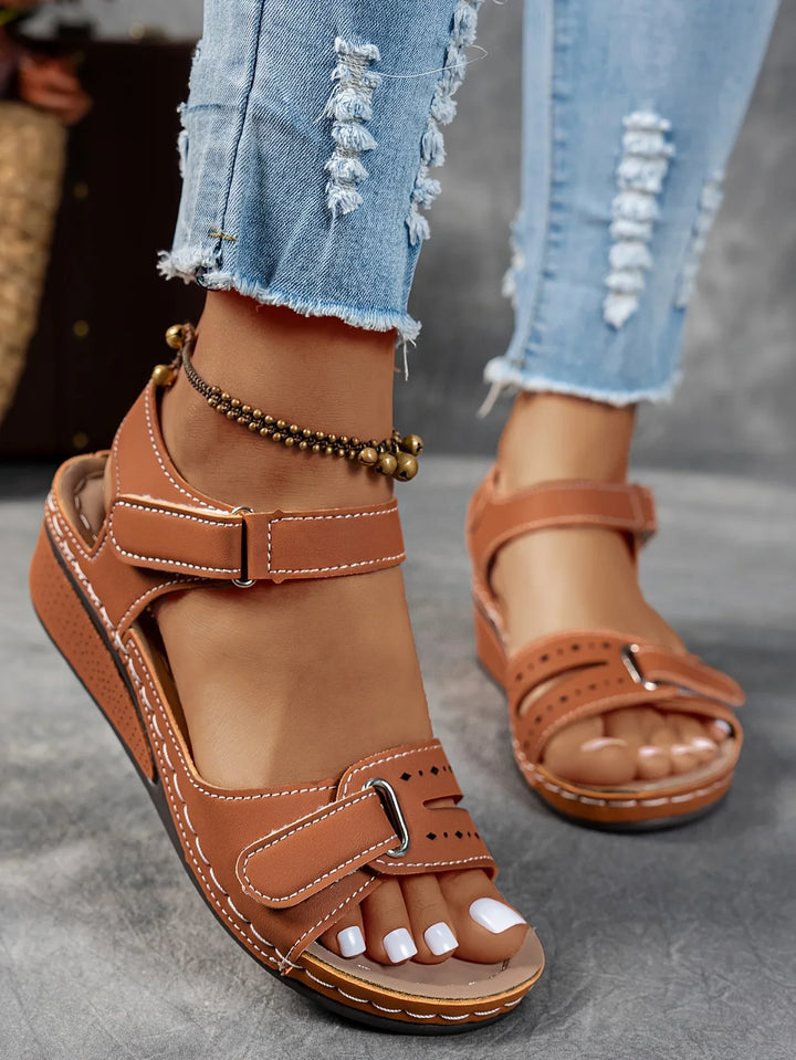 Women’s Wedge Sandals with Adjustable Strap and Open Toe