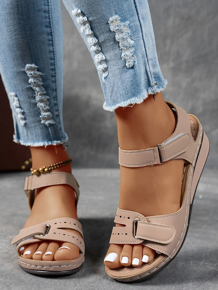 Women’s Wedge Sandals with Adjustable Strap and Open Toe