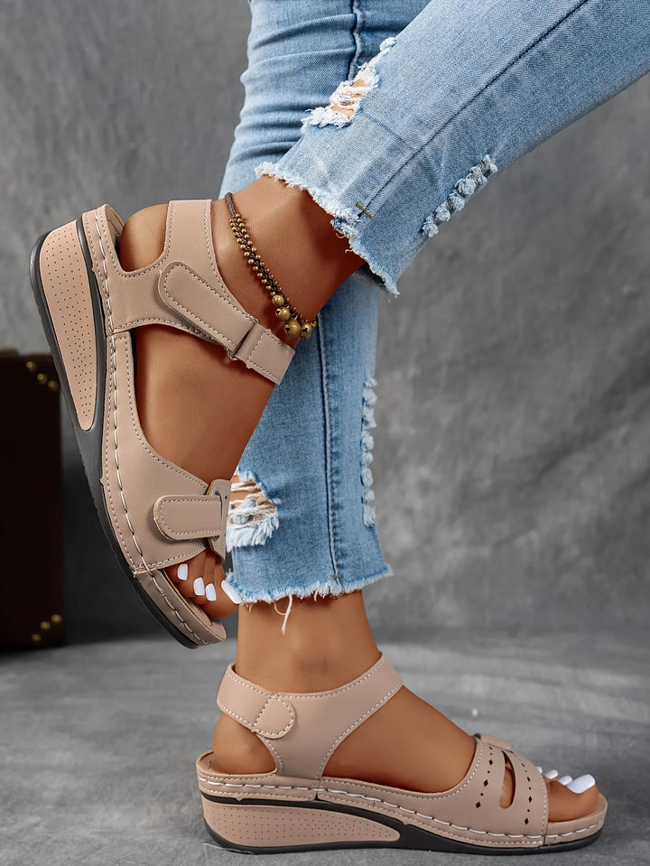 Women’s Wedge Sandals with Adjustable Strap and Open Toe
