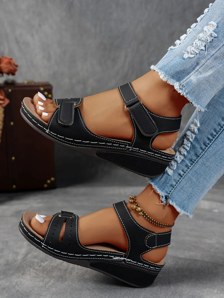 Women’s Wedge Sandals with Adjustable Strap and Open Toe