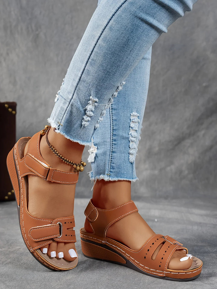 Women’s Wedge Sandals with Adjustable Strap and Open Toe